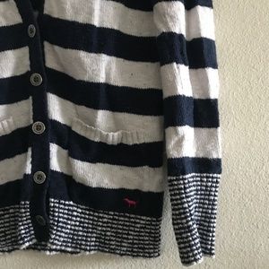 P I N K // navy blue striped cardigan